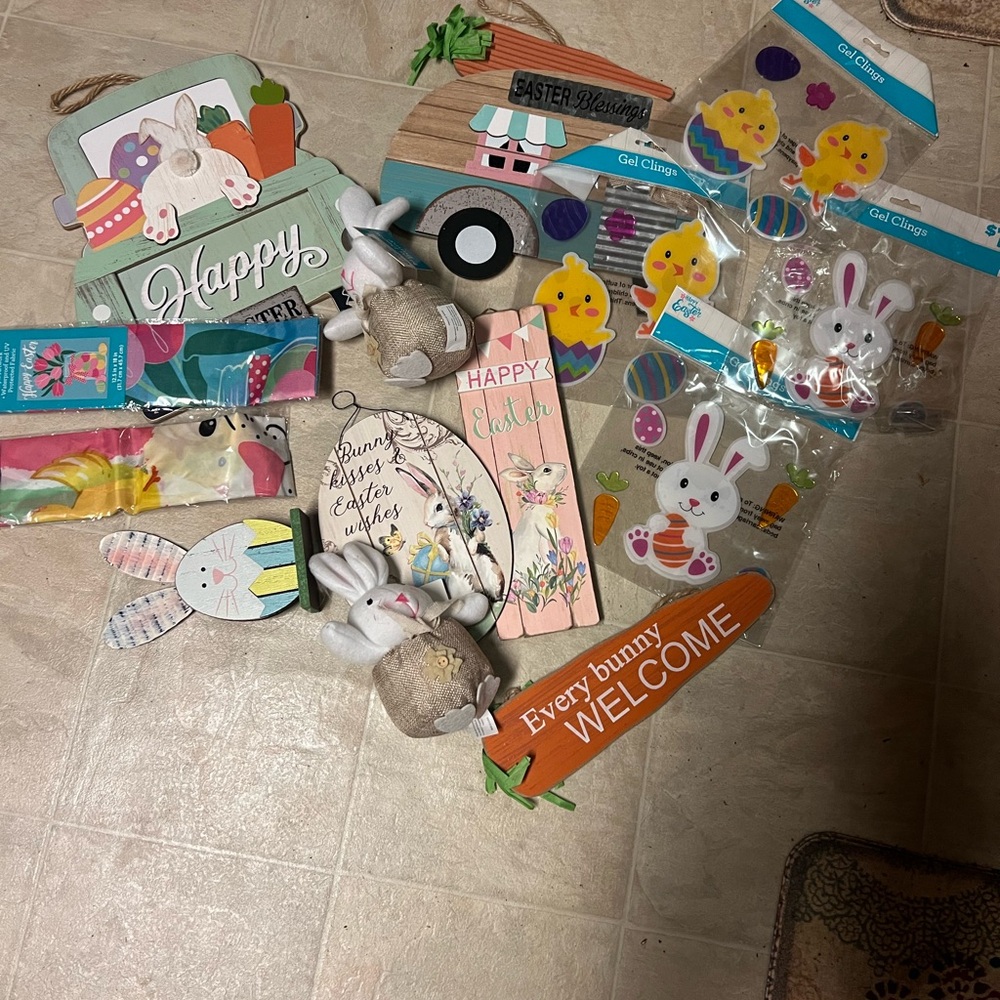 A lot of Easter decoration.